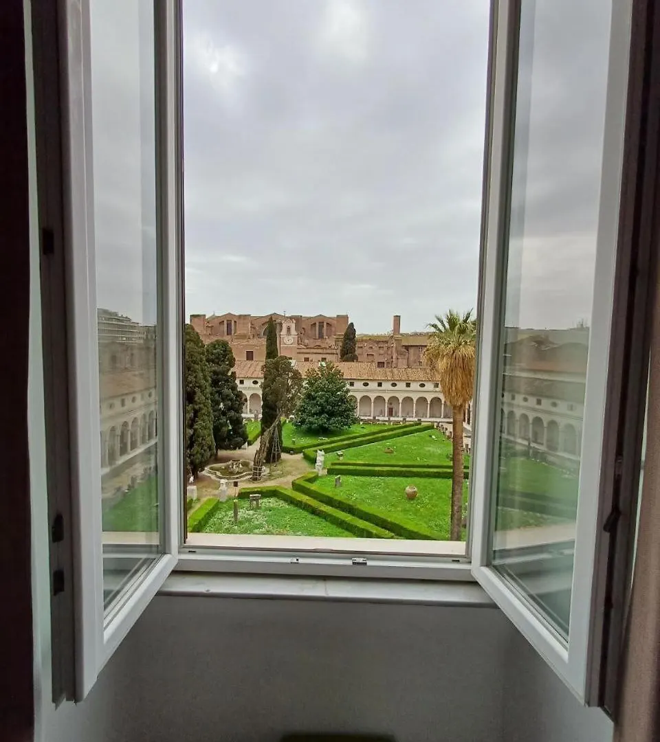Gasthof Camera X2 Con Splendida Vista Sulle Terme Di Diocleziano E Sul Chiostro Di Michelangelo Rom