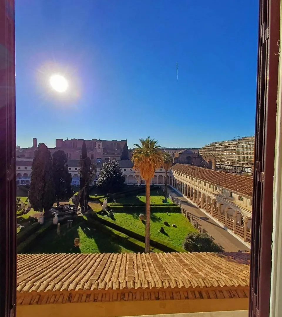 Camera X2 Con Splendida Vista Sulle Terme Di Diocleziano E Sul Chiostro Di Michelangelo Róma Vendégház